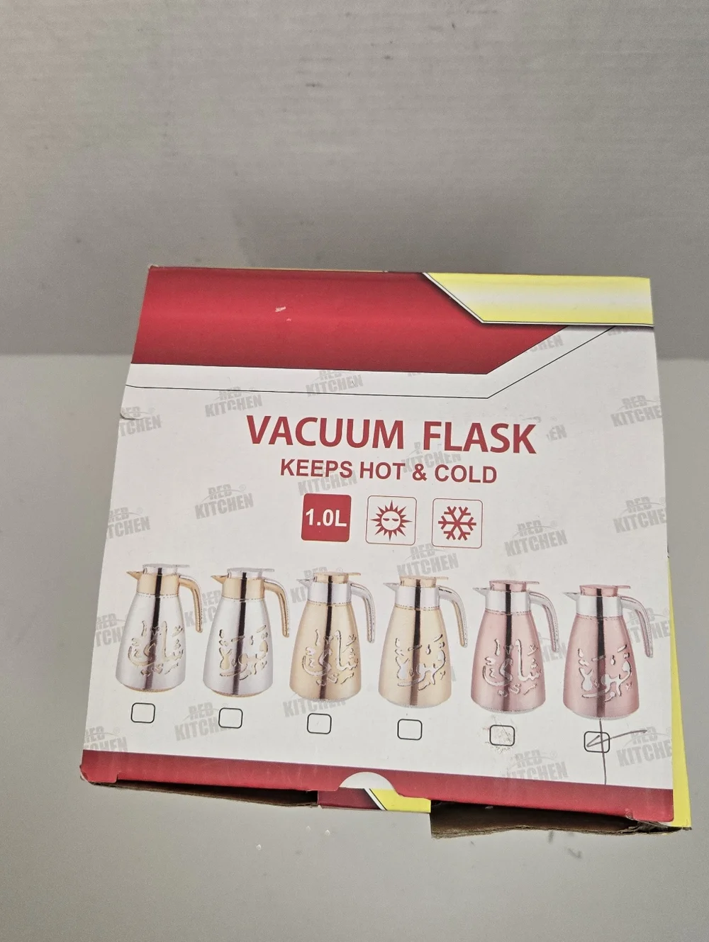 Arabic Vacuum Flask - Kahwa - Coffee Insulated Hot & Cold 1 Liter Rose Gold NEW